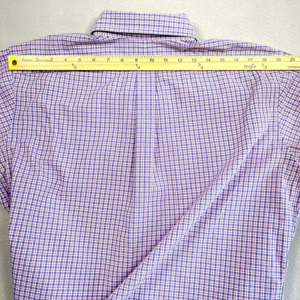 Polo Ralph Lauren Mens L Classic Fit Purple Plaid Button Down Shirt Academia